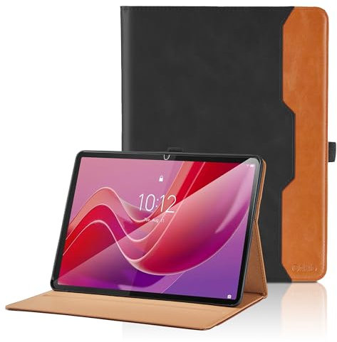 Custodia per Lenovo Tab M11 TB330 2024 11 pollici Pelle Tablet Case, Multi-Angli Supporto Pieghevole Cover Protettiva con Tasca e Funzione Supporto con Banda Elastica - Nero