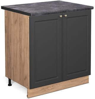 Vicco Mobile lavello cucina Fame-Line, Antracite-oro, 80 cm