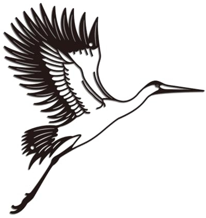 WADORN Wanddekoration Mit Kranichmotiv Aus Metall, Moderne Kunst Vogelmotiv Eisen Kranich Wandkunst Dekor Für Zuhause Dekoration Für Die Veranda Wohnzimmer Küche Garten, Kranich