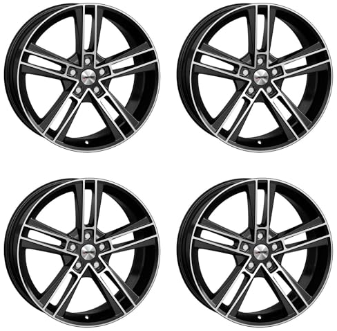 4x AUTEC Felgen Alufelgen RIAS 8.5x19 ET30 5x112 Schwarz metallic poliert kompatibel mit Mercedes-Benz CLS E C GLC SL CLC S A CLK SLK SLC GLK GLA CL