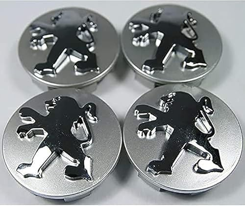SatcOp Auto Nabenkappen für Peugeot Partner Tepee,ABS+Aluminium Radnabendeckel Felgendeckel Felgenkappen Zentralabdeckung Abdeckkappen Alufelgen mit Emblem Logo Auto Tuning Zubehör