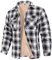 CMTOP Veste de Chemise Matelassée pour Hommes Manteau à Carreaux Doublé de Polaire Manteau Chaud en Coton Epais avec Poches et Boutons pour l'hiver et L'extérieur