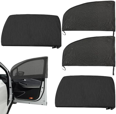 Écran de protection solaire en maille de voiture, écran d'ombrage de fenêtre de voiture, brise-vue pour la vitre et arrière | Filet d'écran en maille de fenêtre latérale de voiture pour berlines