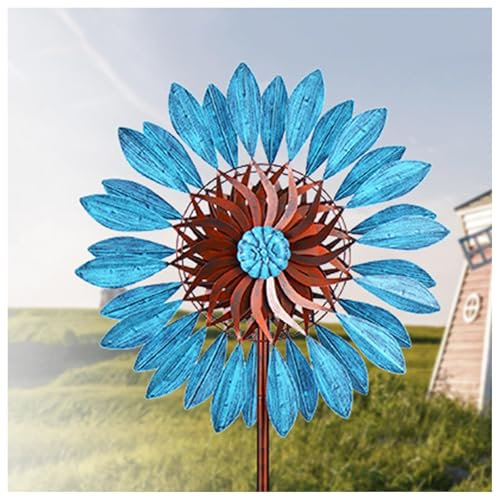Windrad Metall 213 cm, Magische WindmüHle Aus Metall Groß, Windrad Garten Metall XXL Wetterfestes Gartendeko