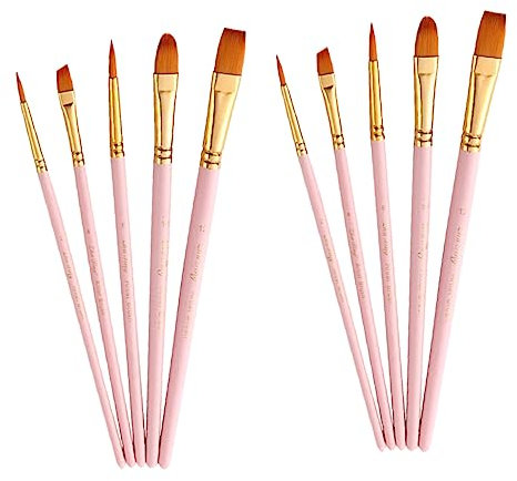Hohopeti 10stücke Teiliges Nylon-malpinsel Holzgriff Für Öl Und Acrylmalkunst Leicht Zu Kontrollieren Für Öl Und Acrylfarben Für Anfänger Und Künstler
