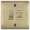 BG Antique Brass 2 Gang Switch 1x Trailing Edge LED Dimmer 1x 2 Way Custom Grid Switch