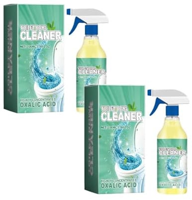 WC Reiniger Total Hygienische Frische Badreiniger Hochkonzentrierter Oxalsäure-Toilettenreiniger, gegen Kalk & Schmutz, Sprühflasche, Kalkentferner 100 ml, Formel-Reiniger-Spray (2pcs, 7.6x5.8x12cm)