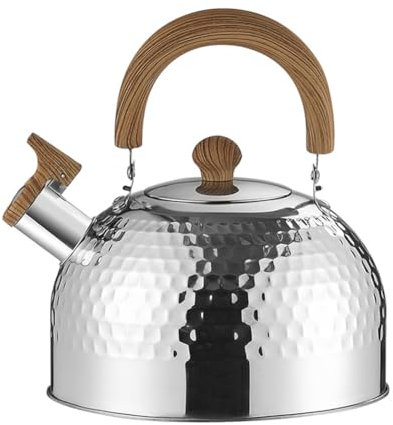 Quystetes 3L Whistle Teapot Large Capacity Vintage Kettle Suitable for Kitchen, Gas Stove, Induction Cooker A