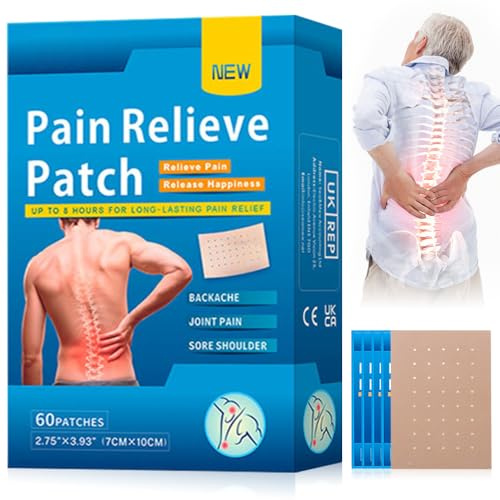 Mineup 60 Stück Schmerzlinderung Patch, Schmerzlinderungspflaster, Schmerzpflaster Knie, Wärmepflaster für Knie Rücken Nacken Muskelkater Schulter