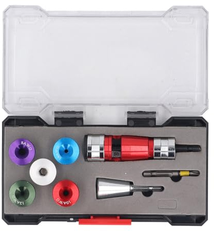 Cloimei Juego de pelacables de taladro eléctrico, herramienta de pelado de cables de grado profesional para cables sólidos 6 8 10 12 14 AWG Construcción de aleación de aluminio res