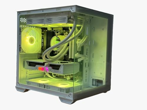 Gaming Mini PC Assemblato Panoramic Ultra 5 225F 10core 4,90Ghz - RX 9060XT 16GB - SSD M.2 1TB nvme Gen4 - Ram 32GB DDR5 - ARGB - Windows 11 - WIFI + BLUETOOTH - DIssipatore a liquido 240mm Bianco