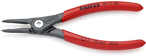 KNIPEX Präzisions-Sicherungsringzange für Außenringe auf Wellen mit rutschhemmendem Kunststoff überzogen grau atramentiert 140 mm, 49 11 A0
