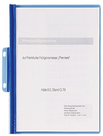 Durable Präsentationshefter Durabind DIN A4, bis 30 Blatt, blau, 2250-06