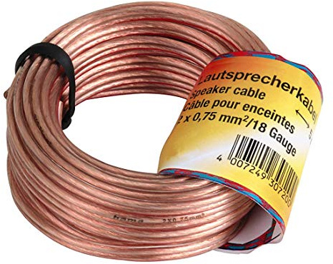 Hama Lautsprecherkabel 2 x 0,75 mm², 10m Transpare 62484