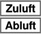Betriebsausstattung24® Zuluft/Abluft Hinweisschild Betriebskennzeichnung, 1 VE = 2 Schilder, Alu, 10x6 cm