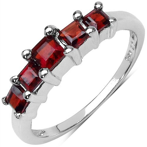 Verführerischer Granat Ring 925 Sterling Silber-Rhodin.-1,35 Karat-Gr.60
