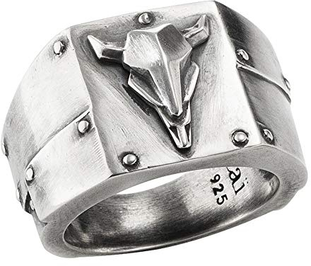 cai Herren Ring 925/- Sterling Silber oxydiert ohne Stein Silbergrau 132270710