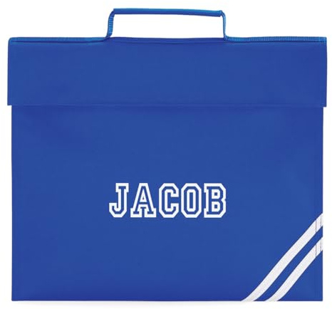 Nametape Express - Bookbag Printed with Name - Perfect for school (Royal Blue Book Bag)