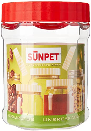 Sunpet J0400 Food Storage Canisters, Plastic, Red, 400 ml, Small, Pack of 3