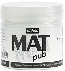 Pébéo - Mat Pub – Peinture Acrylique Extra Fine et Extra Mate - Blanc permanent -140ml