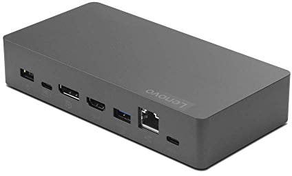 Lenovo Thunderbolt 3 Essential Dock, Universal Compatibility, 135W Adapter, 1x 110V 2 Pin Power Cord, Standard Thunderbolt Cable, 2 USB-A 3.0, 2 USB-C Downstream Ports, 40AV0135US, Iron Grey