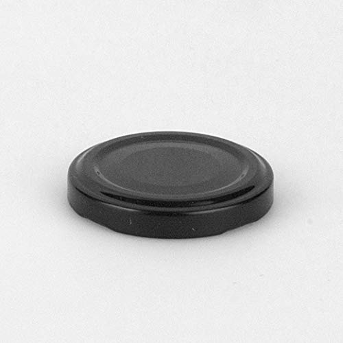 Flaschenbauer 20 St. Ersatzdeckel Twist-off-Deckel 48 mm schwarz für Glasflaschen, Milchflaschen und Einmachgläser