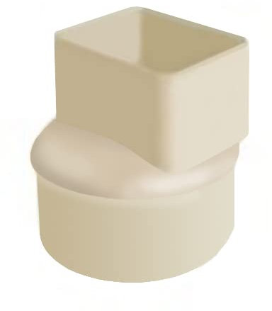 First Plast - Gouttière PVC 33 demi-ronde - Manchon pour tube descente gouttière - 82x56 mm - Sable - Ø100 - First Plast