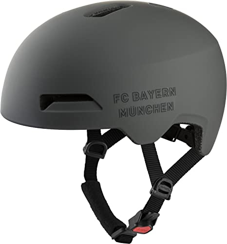 Alpina Unisex-Erwachsene HAARLEM Robuster, Individuell Anpassbarer & Leichter FC Bayern Fahrradhelm, FCB Coffee-Grey matt, 57-61 cm