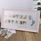 LEcylankEr Baby Handabdruck und Fußabdruck Fotorahmen,Jubiläum Wachstumsrekord Babygeschenke,Fotorahmen mit Das Stempelkissen (Rosa)