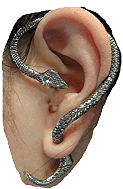 Yheakne Punk Schlangen-Manschetten-Ohrringe Silber Schlangenohr Kletterer Ohrringe Knorpel Ohr Crawler Gothic Schlange Clip on Wrap Ohrringe Schmuck für Frauen und Teen Girl