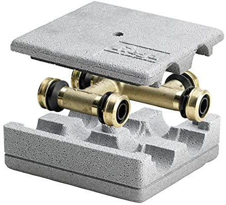 Viega Raxofix Kreuzungs-T-Stück mit Dämmbox, Modell 5349, Messing, 20 x 16 x 20 mm