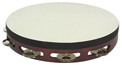 Single Tamburin 25 cm C/Nussbaum Patch Stf5060