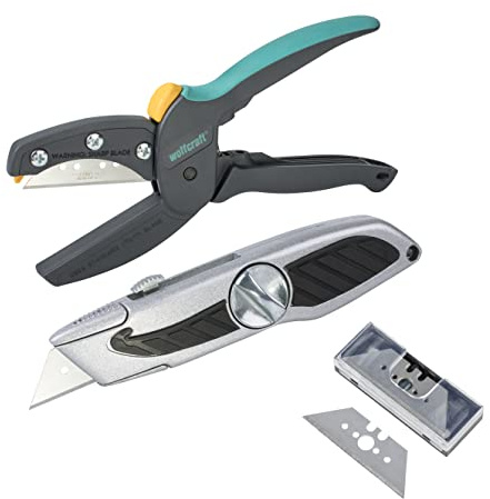 wolfcraft Allround-Schneide-Set, 3-tlg. I 4325000 I Für Schneidarbeiten im Bereich Hobby, Haushalt und Garten
