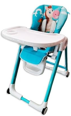 AZIAMOR AZ1020 Seggiolone Pappa Pappy Snack Colore a Scelta Fantasia a Scelta (Azzurro)