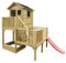 4IQ Spielhaus Kinder Outdoor mit Rutsche - Holz Stelzenhaus Garten Modularer Aufbau für Draußen - Gartenhaus Kinder Aus Imprägniertem Kiefernholz