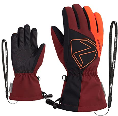 Ziener Kinder Laval Ski-Handschuhe/Wintersport | wasserdicht, extra warm, Wolle, red Cabin, 4,5