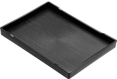 PATIKIL 9.7x7 Fast Food Tray, Plastic Reusable Multi-Purpose Rectangle Serving Tray for Restaurant Home Kitchen, Black