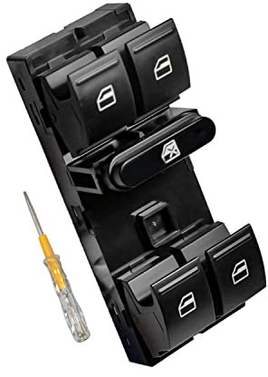 Beneges Elektrischer Fensterheberschalter für Je-tta Golf Polo Caddy Tiguan Touran 1K4959857B Power Fenster Lock Schalter Fensterheber Vorne Links Fensterheber