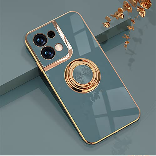 XINYEXIN Cover per Oppo Reno8 Pro (Reno 8 Pro) con Anello Supporto Ruota 360 Gradi, Moda Morbido TPU Silicone Case Antiurto Custodia per Oppo Reno 8 Pro - Grigio