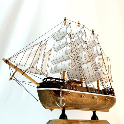 Lizipai Glattes Segelboot Mediterranes Segelboot Holz Möbel Dekoration Raumdekoration (Hauptbraun)