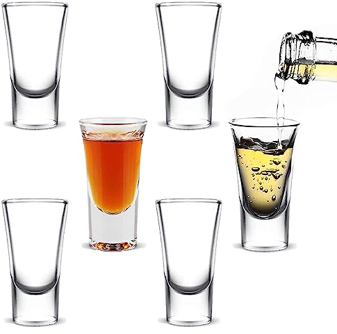 Verres à Shot 30ml, set de 6 Verres à Liqueur, pour Brandy, Whisky, Tequila, Gin, Vodka