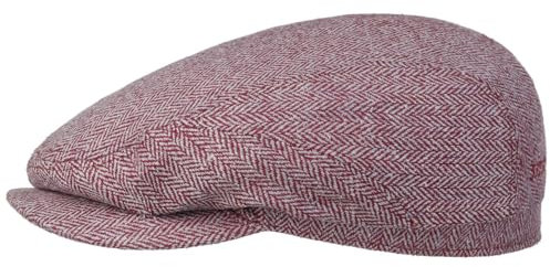 Stetson Belfast Silk Schiebermütze Herren - Flatcap aus Seide - Herrencap Made in EU - Seidenmütze Frühjahr/Sommer - Flat Cap dunkelrot 57 cm