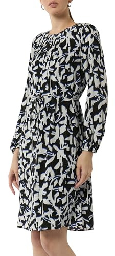 Comma Gemustertes Midi-Kleid mit Faltenausschnitt