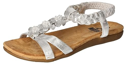2Go Damen 8018-815-21 Flache Sandale, Silber, 40 EU
