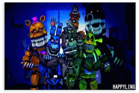 Five Nights at Freddy's Poster 11 Leinwand Poster Schlafzimmer Dekor Sport Landschaft Büro Zimmer Dekor Geschenk ungerahmt 30 x 45 cm