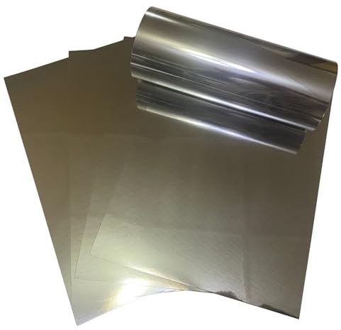 ASENME Kartonpapier mit Spiegeleffekt, 20 Blatt – 250 Gramm Metallischer Karton (Silber, A4 / 20 Einheiten)