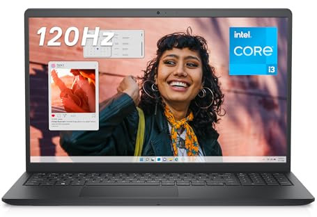 Dell Inspiron 15 (3530) - Ordinateur Portable 15,6'' Écran FHD 120hz, Intel Core i3-1305U, 8 Go RAM, 256 Go SSD, Intel UHD Graphique, Windows 11 Home, Clavier AZERTY - Noir Carbone