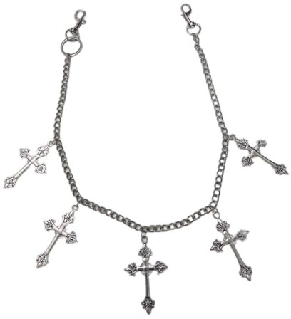 Metall-Punk-Hosen-Kette, Schlüsselanhänger für Herren und Damen, Kreuz-Taillenkette, Geldbörse, Jeans, Hip-Hop-Hose, Gürtelkette, Straßenschmuck, Jeanskette