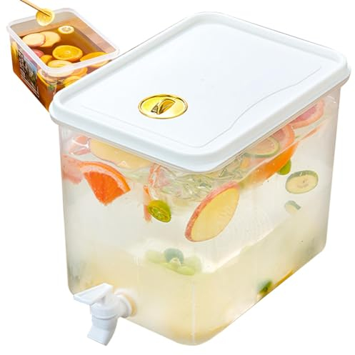 10L Drinks Dispenser Container - Fridge Liquid Dispenser, Fridge Jug Drinks Chiller, Fruit Infusing Water Dispenser, Refrigerator Cold Kettle, Refrigerator Water Dispenser for Cocktails, Juices