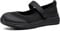 LARNMERN Arbeitsschuhe Damen Küche Flache Krankenschwester Schuhe für Damen Pflege Mary Jane Schuhe Kellnerschuhe Catering Schuhe Frauen,Neu Schwarz/41.5 EU